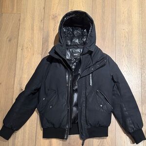 Mackage Men’s Black Down Jacket Hooded Puffer Luxury Winter Coat